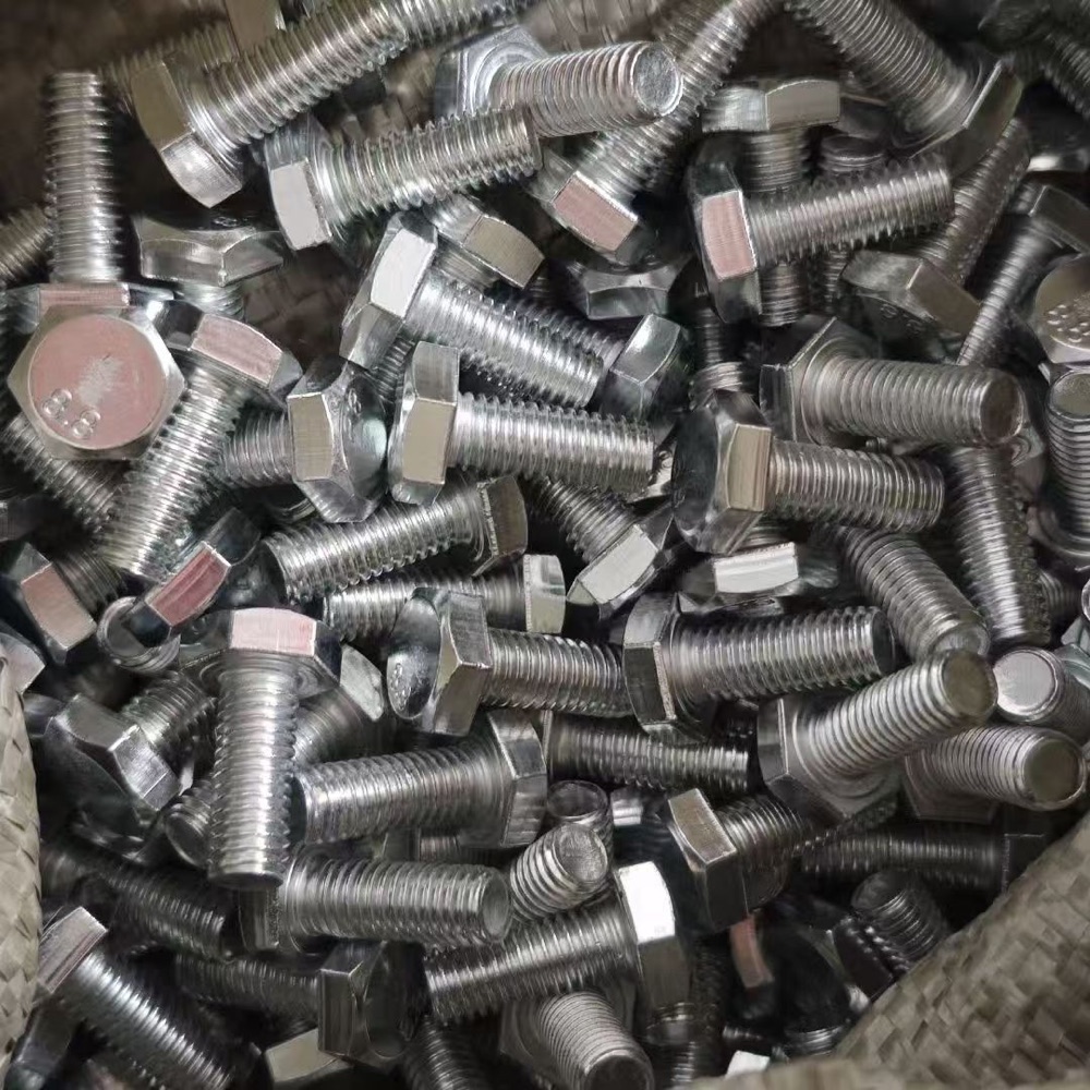 Electro galvanized hex bolts with bright zinc plated finish for bulk supply