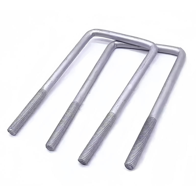 DIN3570 square U bolts with zinc plated finish for pipe support and steel structure fastening