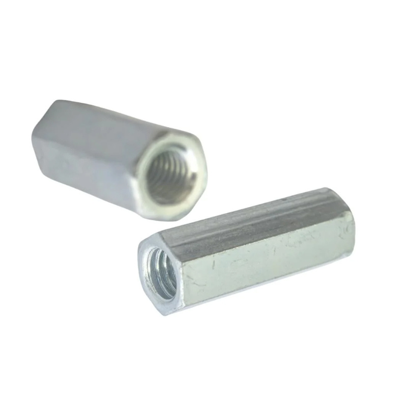 Zinc plated hex coupling nuts for joining threaded rods and studding